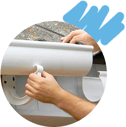 A gutter being replaced